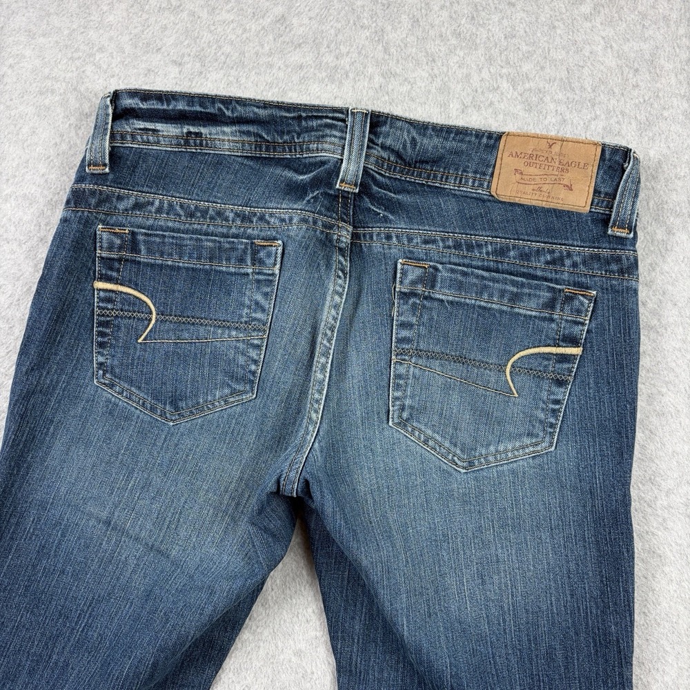 Vintage American Eagle Jeans Womens 8 Blue Artist Bootcut Low Rise Stretch Y2K - Picture 3 of 9